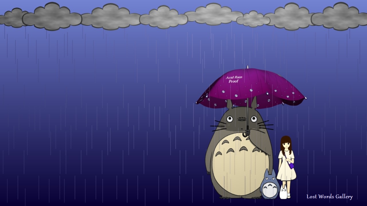 Totoro And Friends In The Rain